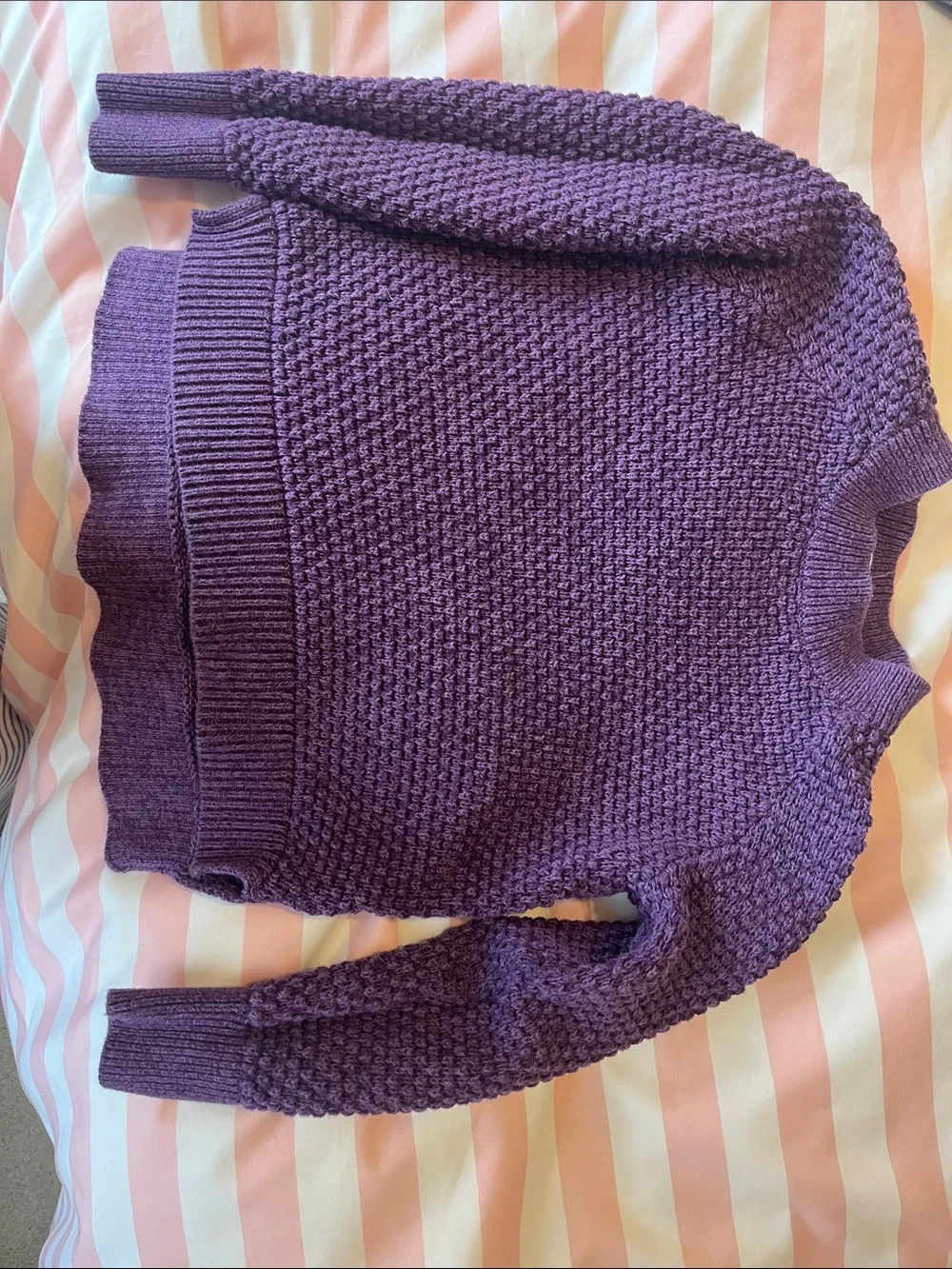 GAP Deep Purple Textured Knit Sweater